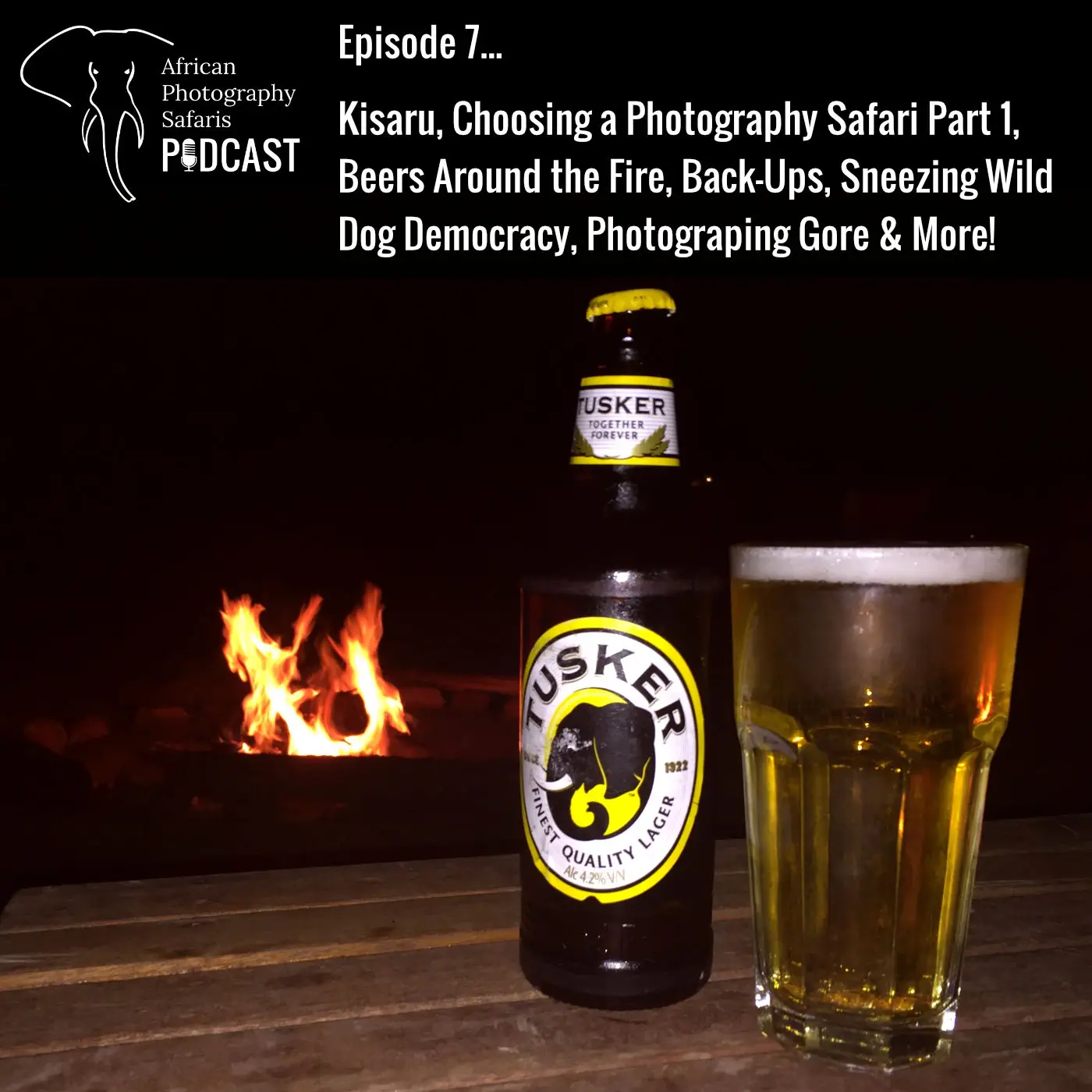 Episode 7 – Kisaru, Choosing a Photography Safari Part 1, Beers Around the Fire, Back-Ups, Sneezing Wild Dog Democracy, Photographing Gore & More